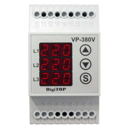 Releu de protectie tensiune trifazat, DigiTOP VP-380V